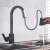 Blackswan M192 kitchen faucet in use, matte black, 40 cm