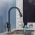 Blackswan M195 kitchen faucet with pull-out spray head in use, matte black, 46 cm