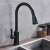 Blackswan M195 kitchen faucet installed in a kitchen sink, matte black, 46 cm