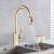 Blackswan M196 kitchen faucet in use, matte gold, pull-down sprayer, single handle, 46 cm