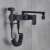 Blackswan M201 kitchen faucet with two modes, black model, 24.5 cm, mounted on a wall