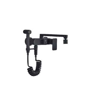 Küchenspülenarmatur, Blackswan, Typ M201, mit zwei Modi, schwarzes Modell, Größe 24,5 cm