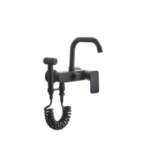 Blackswan M202 kitchen sink faucet, matte black, wall mounted, with pull-out spray - Faucet