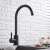 Blackswan M208 kitchen sink faucet, matte black, round model, 36 cm, installed in a kitchen