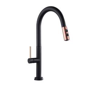 Blackswan M214 kitchen faucet, black and rose gold, sensor operated, pull-down spray - Nonbrand Faucet