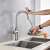 Blackswan M216 kitchen faucet with pull-down sprayer, nickel finish, in use