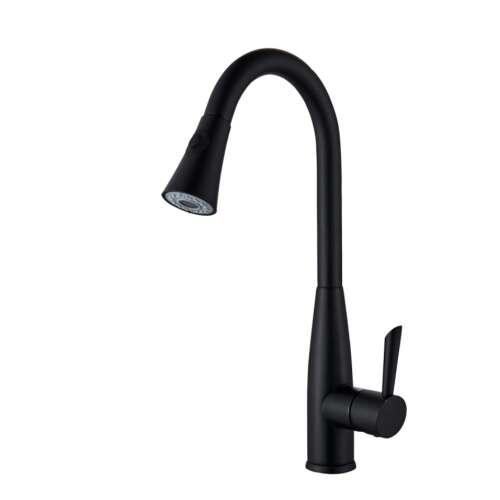 Blackswan M224 kitchen faucet, matte black, pull-out spray, single lever, 360 degree rotation