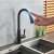 Blackswan M224 kitchen faucet, matte black, pull-out spray, single lever, 360 degree rotation, touch sensor operation