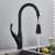 Blackswan M164.1 kitchen faucet, matte black, pull-down sprayer, 2 modes, pause button, in use