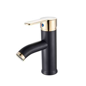 Черен кран за мивка Blackswan M96, матово черен и златен - Nonbrand Смесител