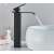 Blackswan M114 bathroom sink faucet, matte black, water running