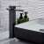 Blackswan M114 bathroom sink faucet, matte black, installed on a sink