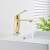 Blackswan M118 shiny gold bathroom sink faucet with water running