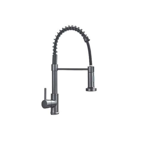 Черна кухненска смесителна батерия Blackswan M237, антрацит, изтеглящ се душ