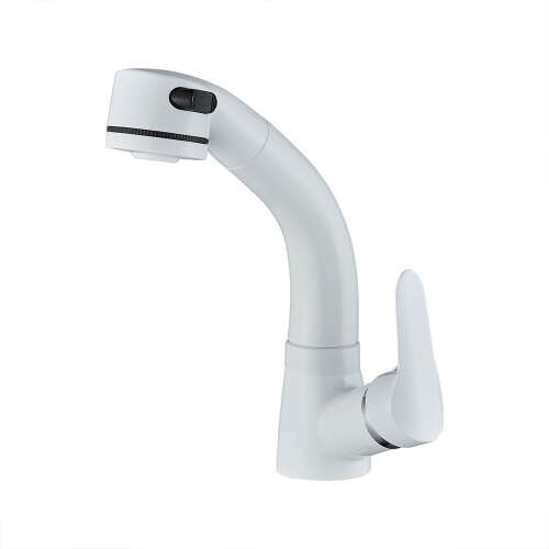 Blackswan M178 Matt White Kitchen Sink Faucet with Pull-Out Sprayer