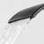 Blackswan M183 kurzer schwarzer Wasserfall-Waschbeckenhahn mit Sensor, Nahaufnahme des Wasserfall-Auslaufs