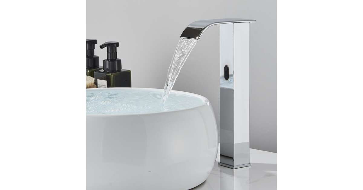 Bathroom sink faucet, Blackswan, M186 type, high chrome model with waterfall tap and sensor, size 30.5 cm 102640854