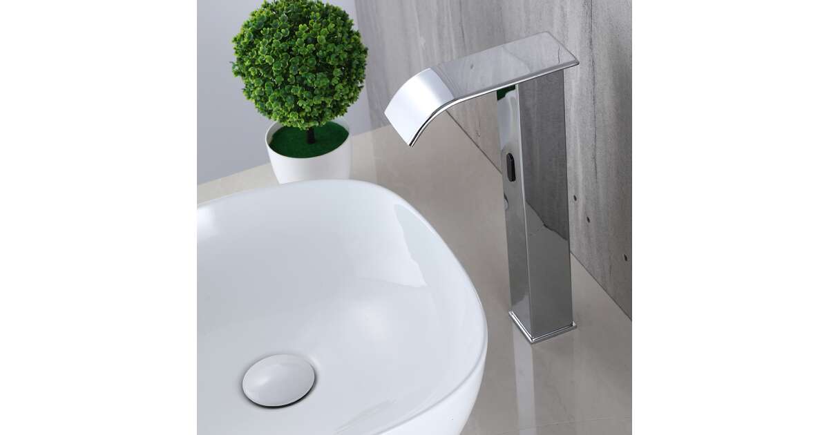 Bathroom sink faucet, Blackswan, M186 type, high chrome model with waterfall tap and sensor, size 30.5 cm 102640854