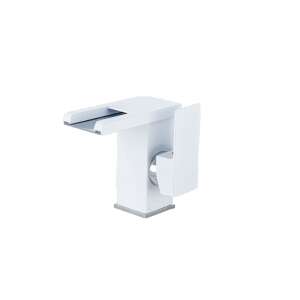 Blackswan M190 short white waterfall bathroom sink faucet with LED - Nonbrand Faucet
