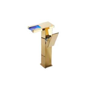 Blackswan M193 gold Wasserfall Waschbeckenarmatur mit LED - Wasserhahn