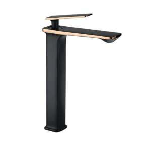 Blackswan M198 Badezimmer Waschbeckenarmatur, schwarz und roségold, hohes Modell - Wasserhahn