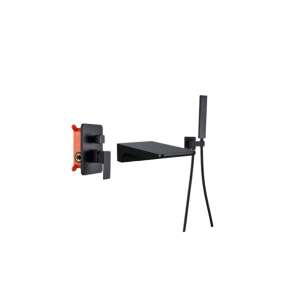 Blackswan M77 mattschwarze Wasserfall-Badewannenarmatur mit Duschkopf - Nonbrand Wasserhahn