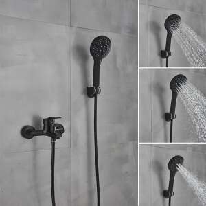 Blackswan M86 matt schwarzer Badewannenmischer mit Duschkopf, verschiedene Ansichten - Nonbrand Wasserhahn