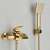 Blackswan M94 gold waterfall bathtub faucet with shower head and water flowing