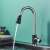 Blackswan M73 kitchen faucet, nickel/black model, 40 cm, in use
