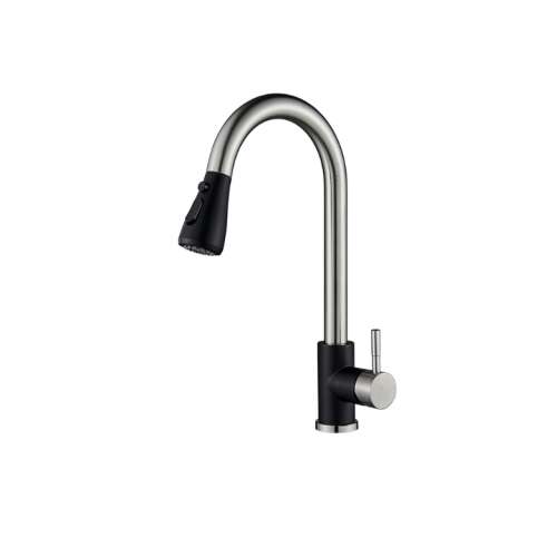 Blackswan M73 Kitchen Faucet, 2 modes and pause button, nickel/black model, 40 cm