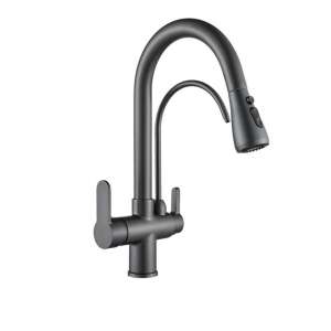 Blackswan M240 Küchenarmatur mit gefiltertem Wasserablauf und Pausentaste, anthrazitfarbenes Modell, 41 cm - Wasserhahn