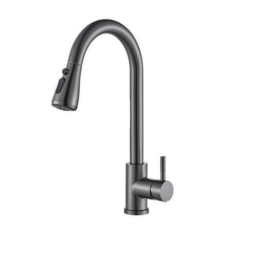 Blackswan M263 kitchen faucet, gunmetal grey, pull-out sprayer, 2 modes, pause button
