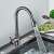 Blackswan M263 kitchen faucet, gunmetal grey, pull-out sprayer, 2 modes, pause button, in use