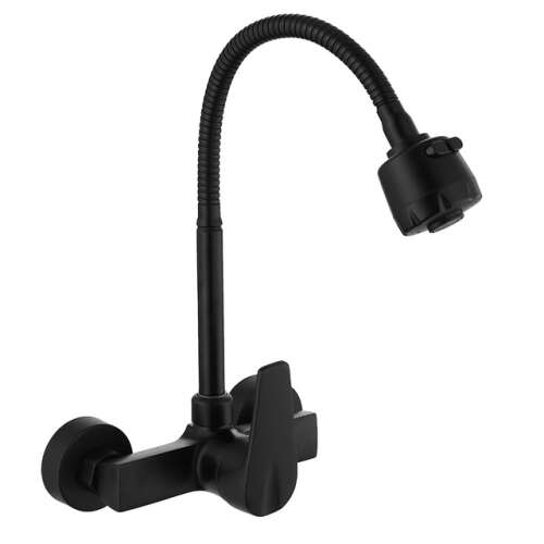 Blackswan M280 kitchen faucet, black, wall mounted, flexible spout