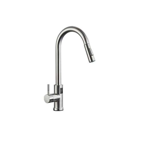 Blackswan M276 kitchen faucet, brushed nickel, pull-out sprayer, sensor, LCD display, 2 modes
