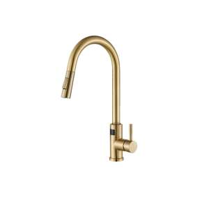 Кухненска мивка Blackswan M277 в златисто-четкано злато със сензор, LCD дисплей и 2 режима - Nonbrand Смесител