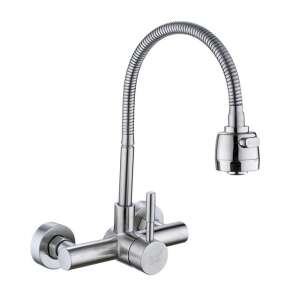 Blackswan M281 kitchen faucet, wall mounted, nickel finish, with flexible spout - Nonbrand Faucet