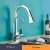 Blackswan M191 kitchen faucet with pull-out spray, chrome finish, installed in a kitchen sink