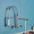 Blackswan M292 kitchen faucet, nickel, wall mounted, 2 modes, 44 cm, in use