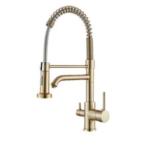 Blackswan M293 kitchen faucet, brushed gold, with pull-out sprayer and filtered water dispenser - Nonbrand Faucet