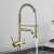 Blackswan M293 kitchen faucet, brushed gold, with pull-out sprayer and filtered water dispenser, in use