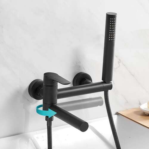 Blackswan M90 mattschwarze Badewannenarmatur mit Handbrause