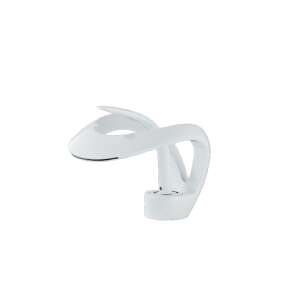 Черен кран за мивка за баня Blackswan M215, бял, къс модел с водопад, 15 cm - Nonbrand Смесител