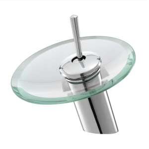Blackswan M1 Waterfall Bathroom Sink Faucet with Glass Plate, Chrome - Faucet