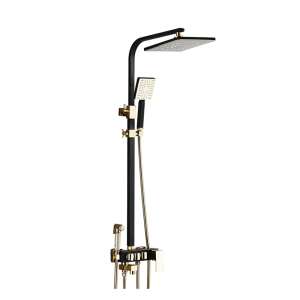 Duscharmatur, Blackswan, Typ M62.8, schwarz/goldenes Modell, Größe 21,7 cm