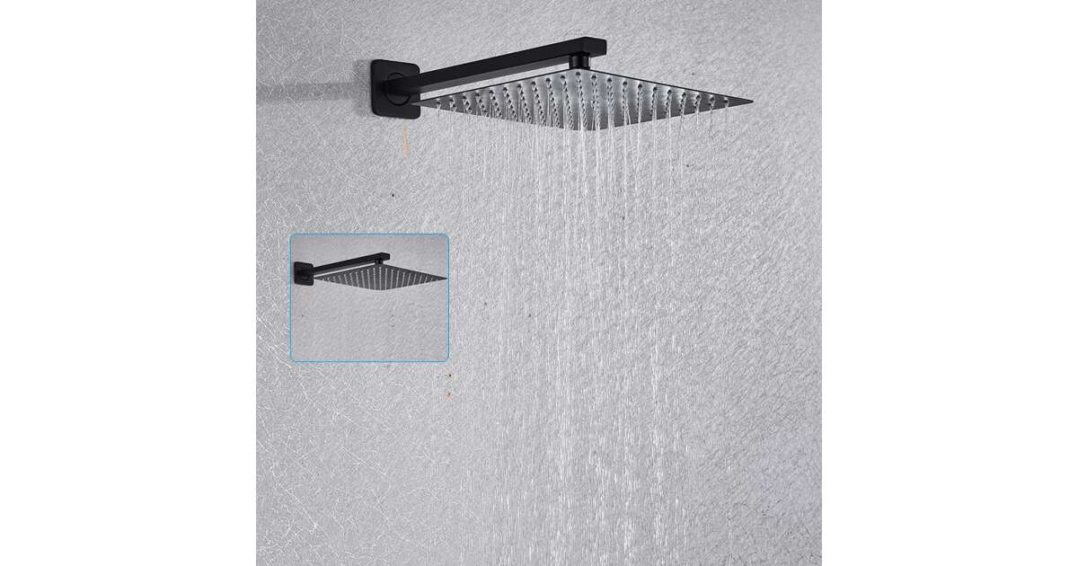 Shower Set, Blackswan, M73.43 type, matt black model, size 30 cm 102641753