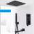 Blackswan M73.48 Matt Black Smart Shower Set with Square Rain Shower Head and Dimensions