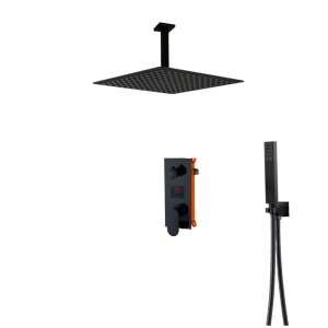 Blackswan M73.51 Matt Black Smart Shower Set with Square Rain Shower Head and Hand Shower - Shower set