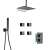 Blackswan M73.59 shower set with overhead shower, handheld shower, and body jets in matte black