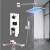 Blackswan M73.66 LED shower set, chrome, 25 cm, with shower head, handheld shower, and thermostatic valve